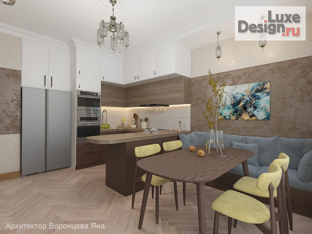 Дизайн интерьера четырехкомнатной квартиры "ЖК Балтийский" (фото 4)