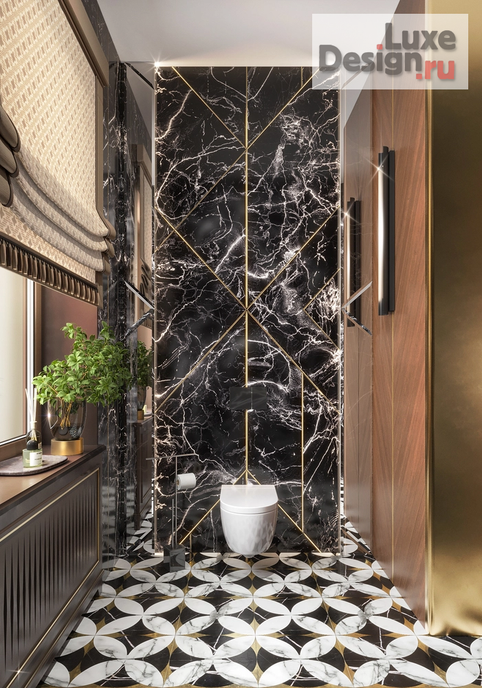 Дизайн интерьера загородного дома "КП Онегино | Мастер ванная " (фото 3)