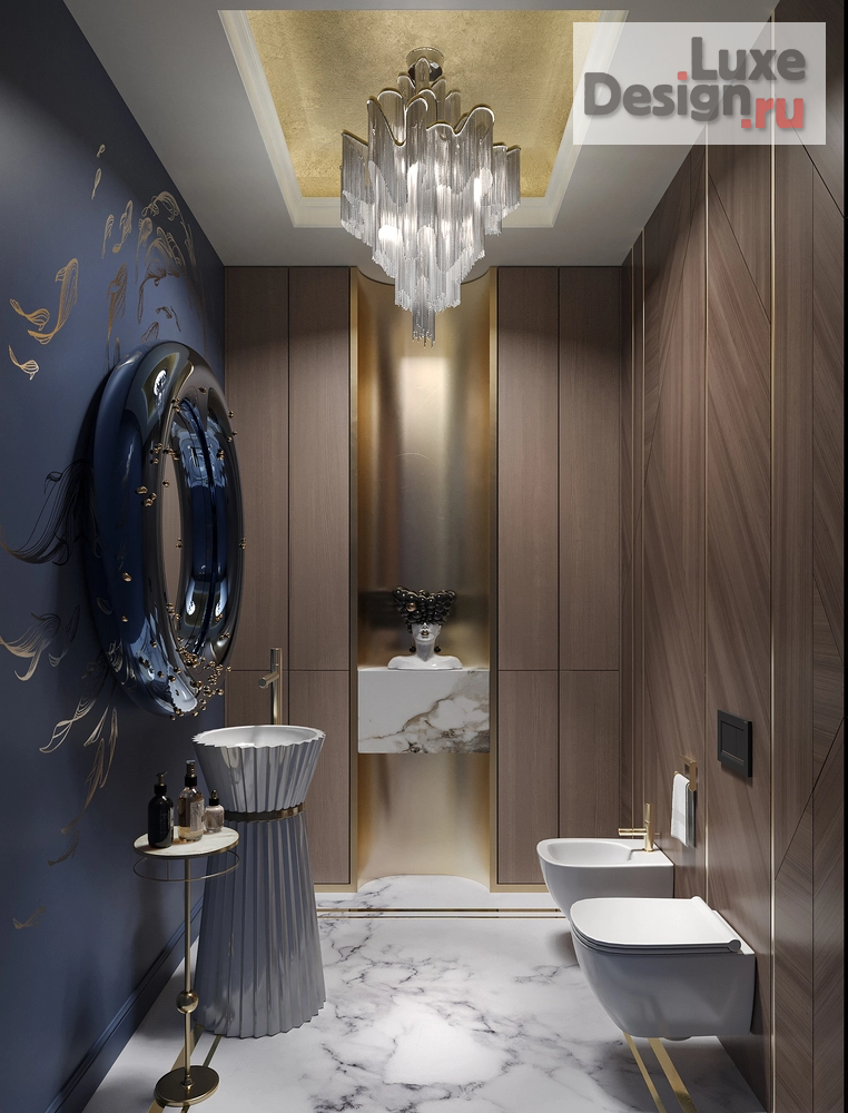 Дизайн интерьера загородного дома "КП Онегино | Гостевой санузел 1-го этажа" (фото 2)