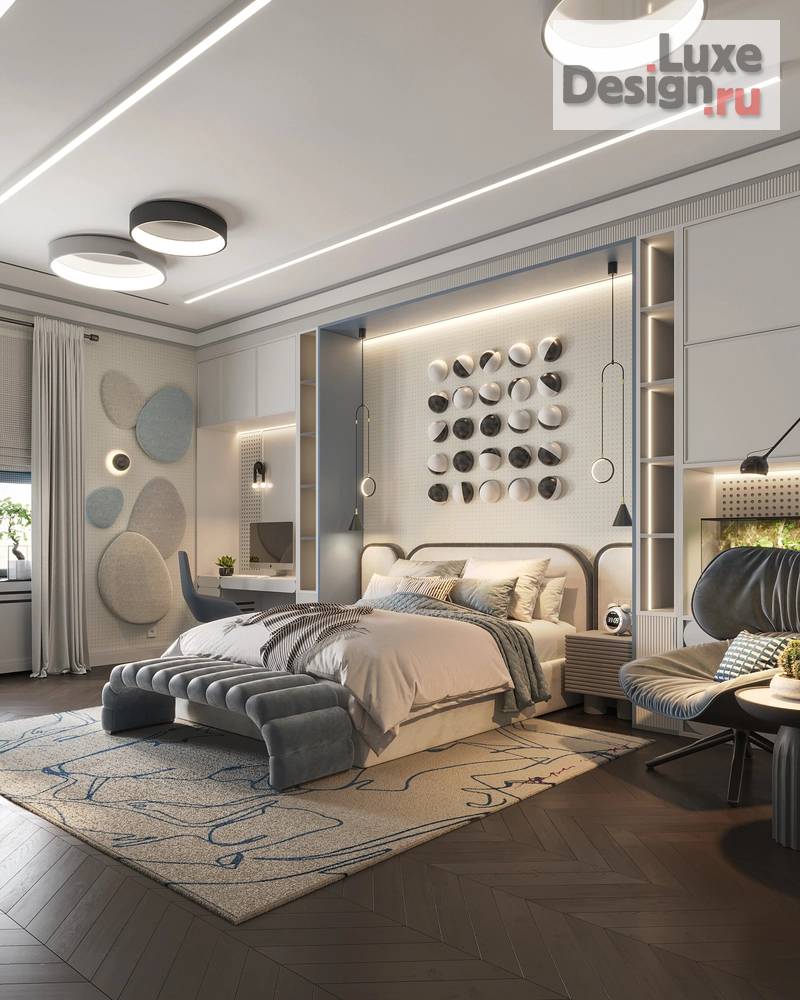 Дизайн интерьера загородного дома "КП Онегино | Детские пространства для девочки 15-ти лет" (фото 2)