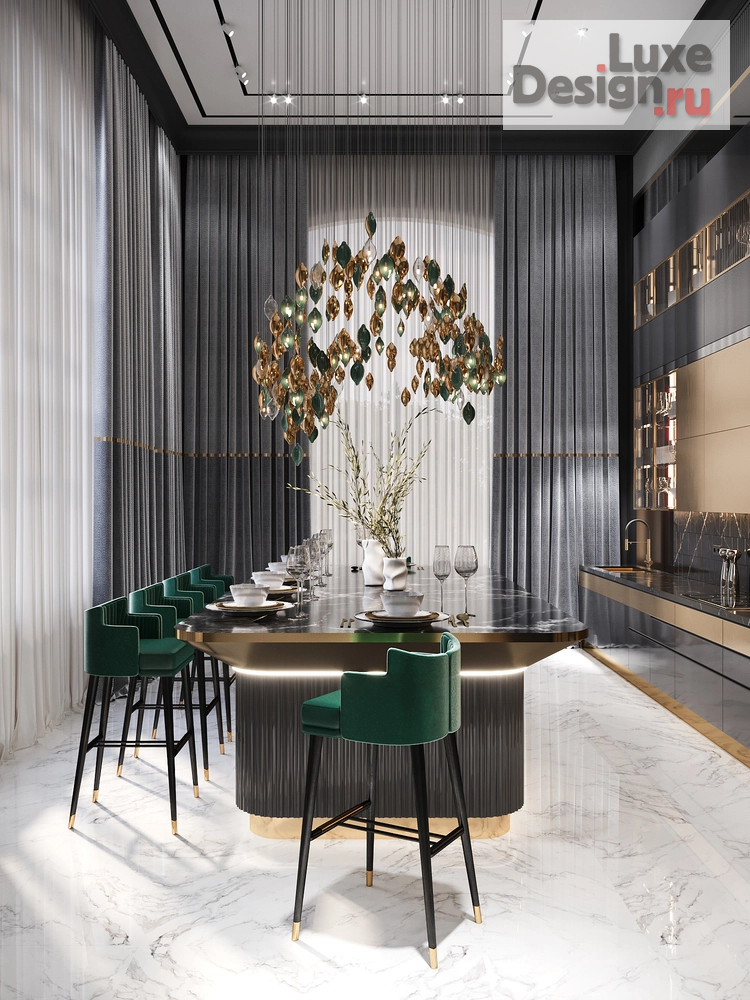 Дизайн интерьера загородного дома "КП Онегино | Кухня" (фото 3)