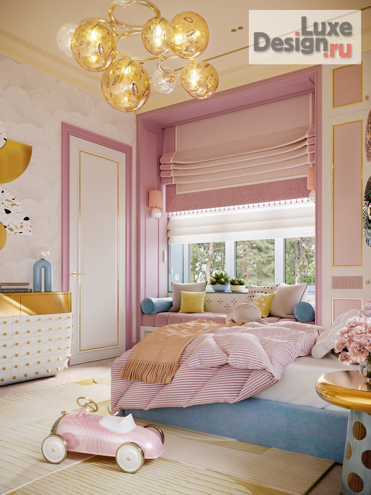 Дизайн интерьера загородного дома "КП Онегино | Детские пространства для девочки 5-ти лет" (фото 3)
