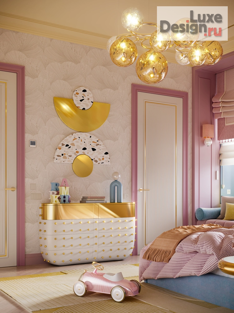 Дизайн интерьера загородного дома "КП Онегино | Детские пространства для девочки 5-ти лет" (фото 5)