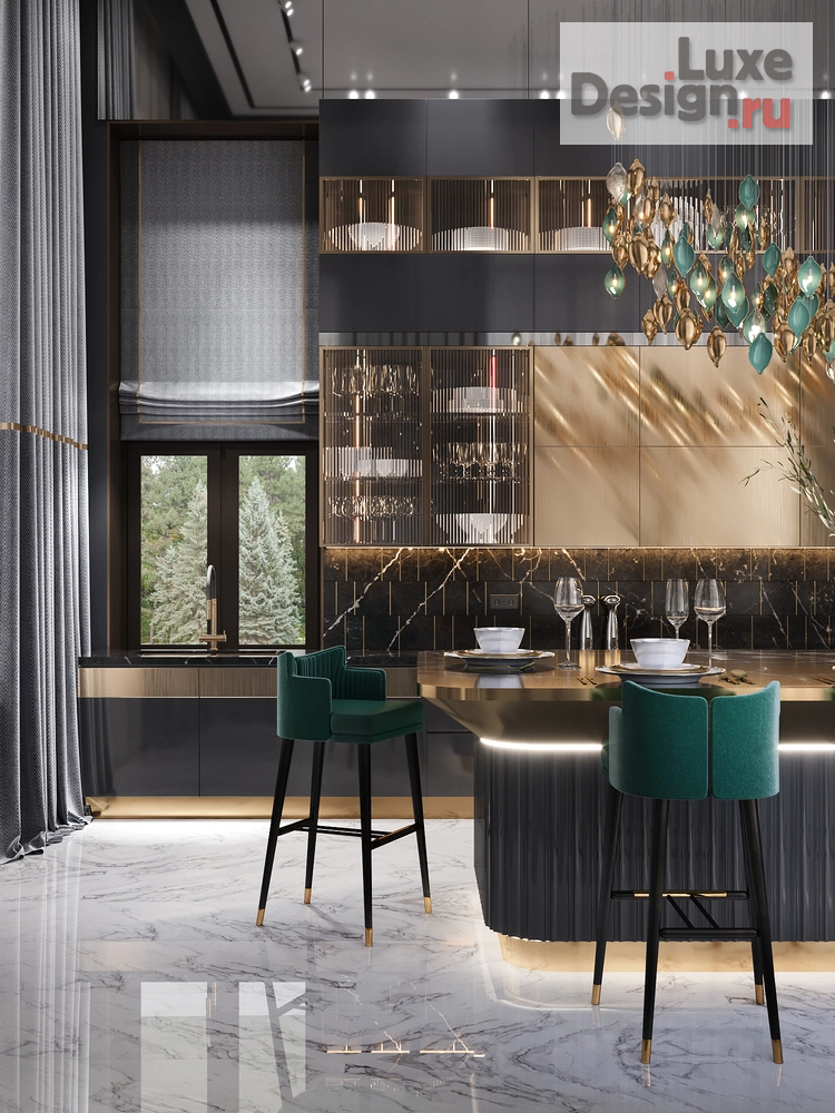 Дизайн интерьера загородного дома "КП Онегино | Кухня" (фото 6)