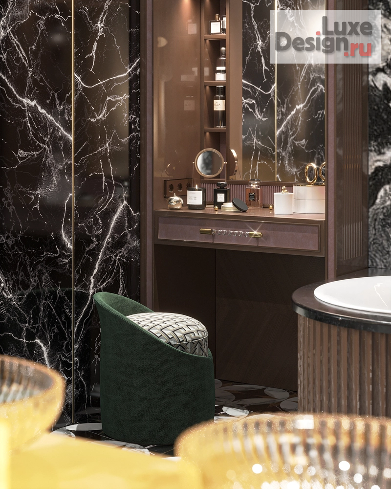 Дизайн интерьера загородного дома "КП Онегино | Мастер ванная " (фото 7)