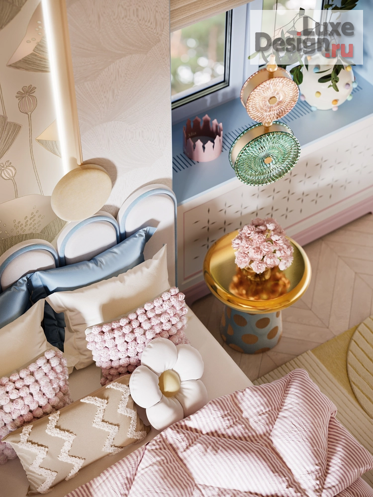Дизайн интерьера загородного дома "КП Онегино | Детские пространства для девочки 5-ти лет" (фото 7)