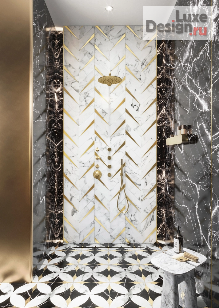 Дизайн интерьера загородного дома "КП Онегино | Мастер ванная " (фото 8)