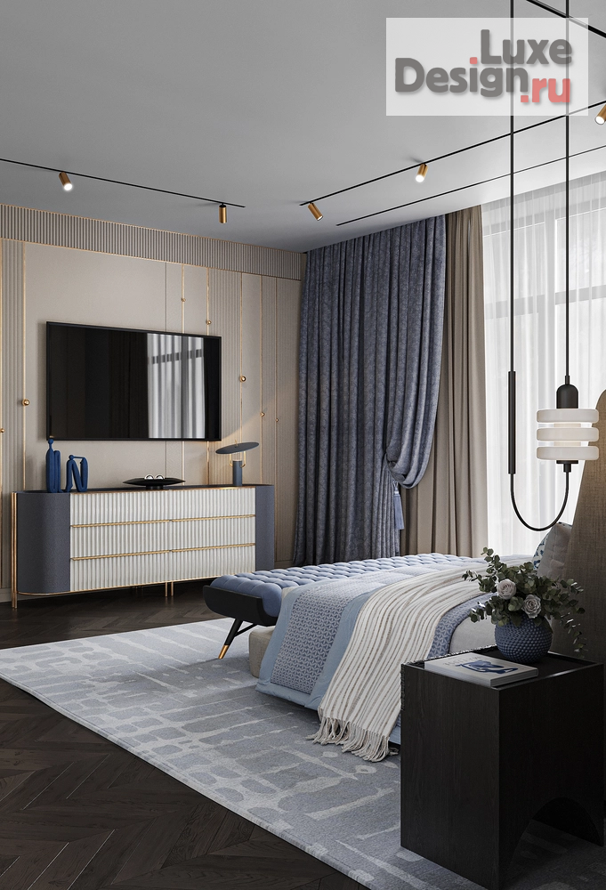 Дизайн интерьера частного дома "КП Афинеево | Дом 2 этажа | Мастер спальня" (фото 6)