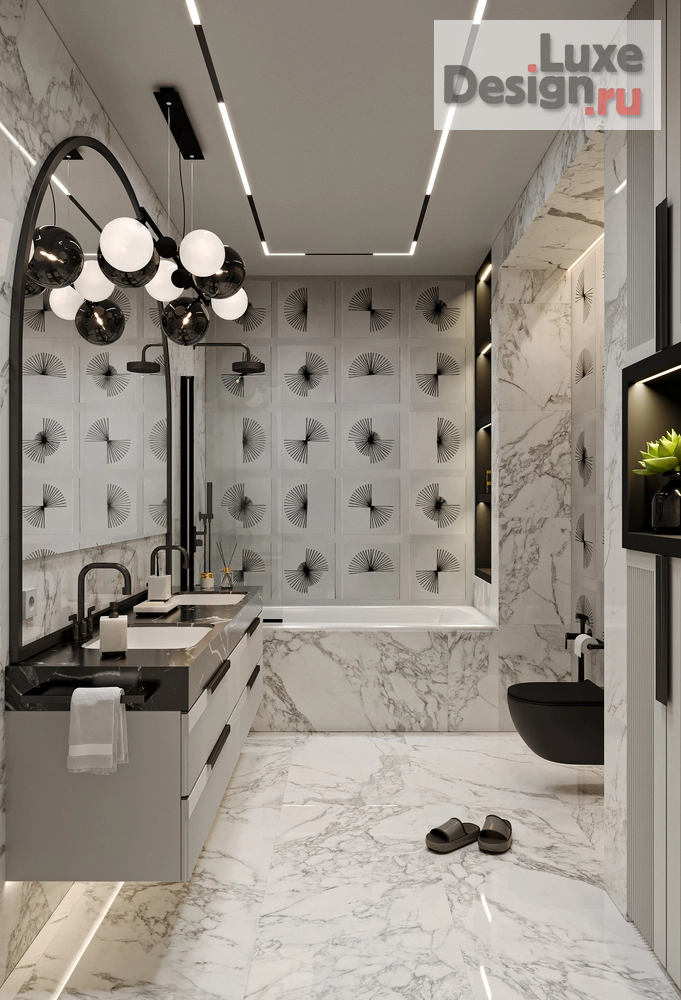 Дизайн интерьера частного дома "КП Афинеево | Дом 2 этажа | Гостевая санузел 1-го этажа" (фото 1)