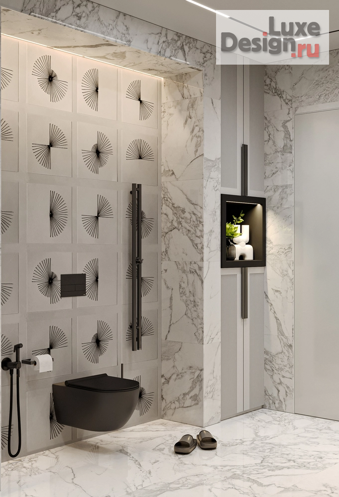 Дизайн интерьера частного дома "КП Афинеево | Дом 2 этажа | Гостевая санузел 1-го этажа" (фото 3)