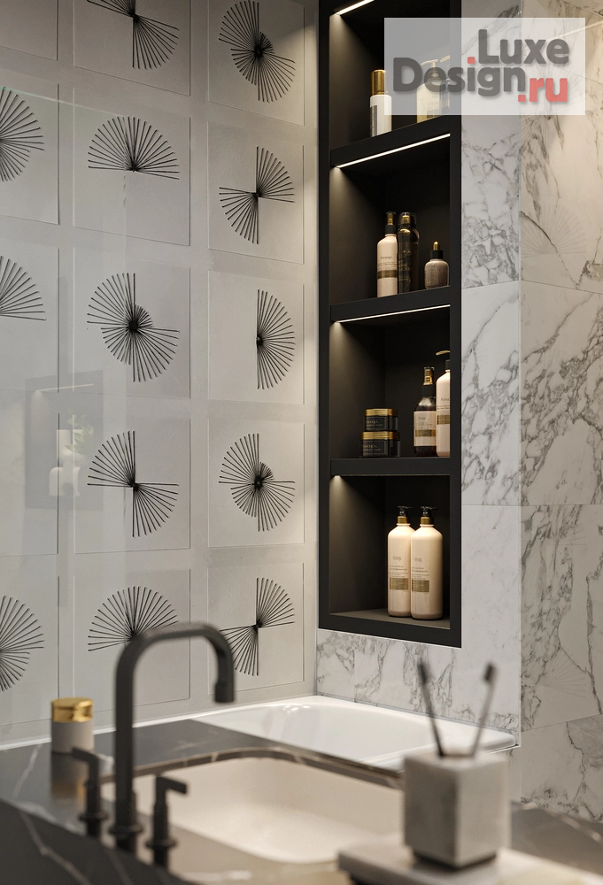 Дизайн интерьера частного дома "КП Афинеево | Дом 2 этажа | Гостевая санузел 1-го этажа" (фото 4)