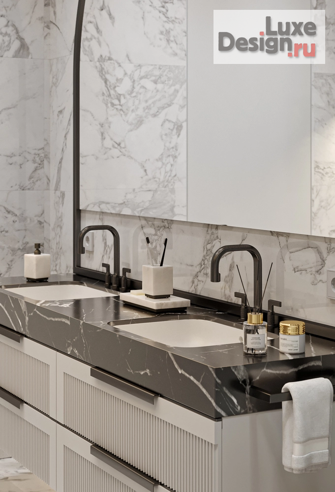 Дизайн интерьера частного дома "КП Афинеево | Дом 2 этажа | Гостевая санузел 1-го этажа" (фото 5)