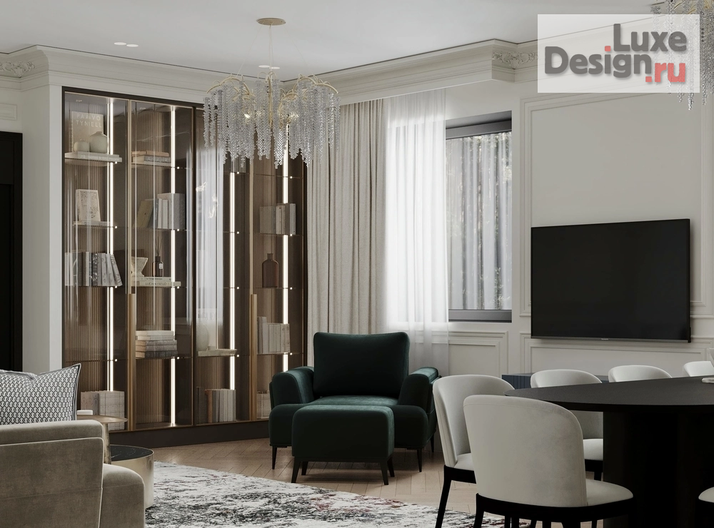 Дизайн интерьера загородного дома "Дом для семьи в Волоколамске" (фото 5) от дизайнера Меркулова Анастасия Дизайн интерьера загородного дома "Дом для семьи в Волоколамске" (фото 5)