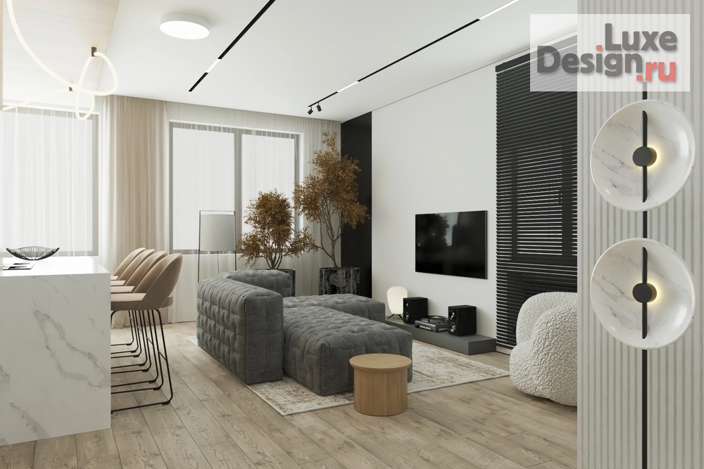 Дизайн интерьера квартиры студии "Квартира для молодой девушки в ЖК "Main street"" (фото 1)