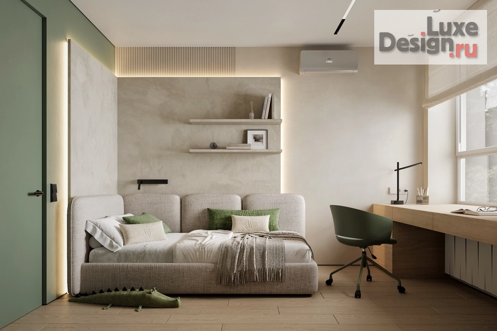 Дизайн интерьера детской "10 м² для учёбы, игр и отдыха — детская в ЖК «Новая жизнь»" (фото 1)