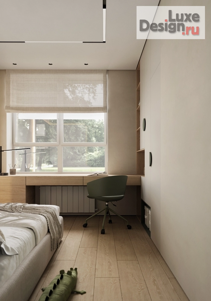 Дизайн интерьера детской "10 м² для учёбы, игр и отдыха — детская в ЖК «Новая жизнь»" (фото 3)