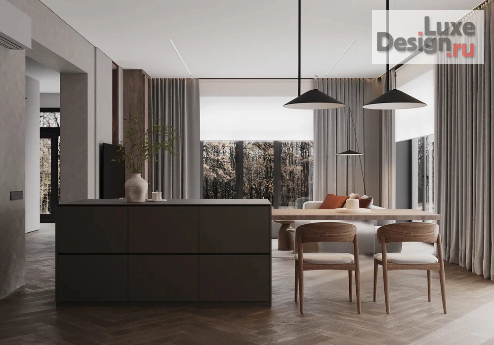 Дизайн интерьера гостиной "Кухня-гостиная в частном доме" (фото 8)