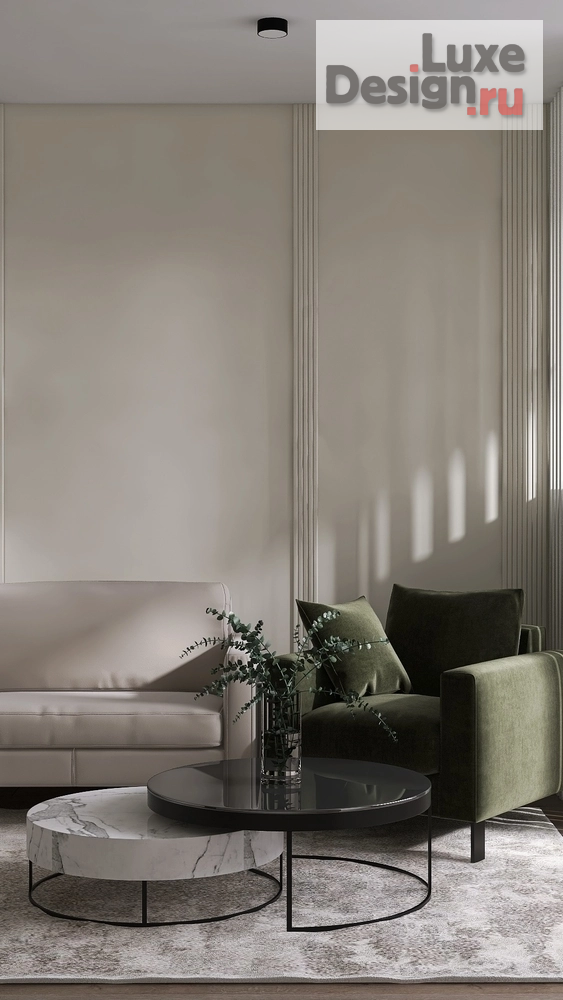 Дизайн интерьера трехкомнатной квартиры "Трехкомнатная квартира с природными оттенками" (фото 2)