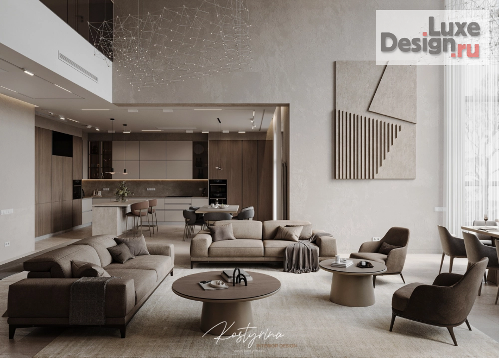 Дизайн интерьера загородного дома "Дизайн-проект частного загородного дома в стиле джапанди, 450 кв.м." (фото 8)