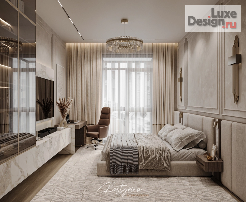 Дизайн интерьера квартиры "Дизайн-проект квартиры в стиле современная классика в ЖК Dream Towers, 96 кв.м." (фото 5)
