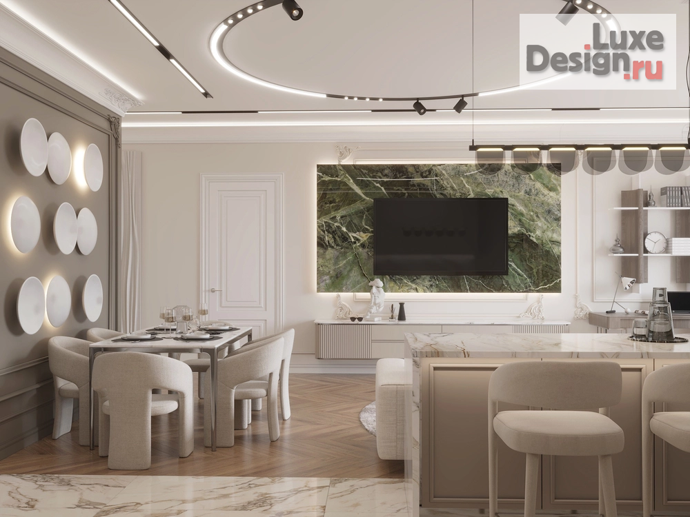 Дизайн интерьера гостиной "Квартира с панорамным видом" (фото 1)