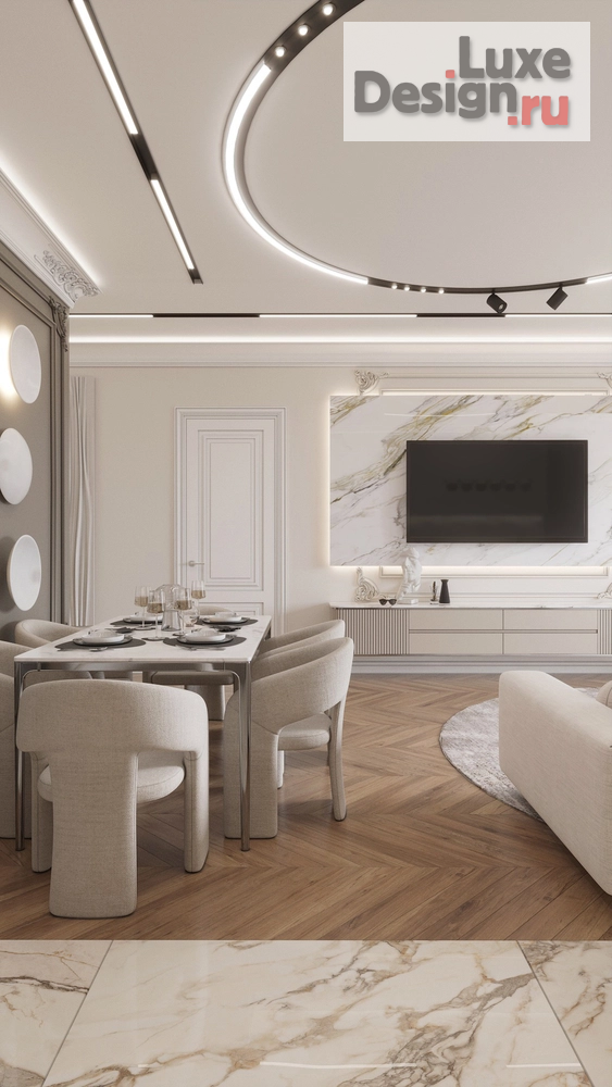 Дизайн интерьера гостиной "Квартира с панорамным видом" (фото 2)