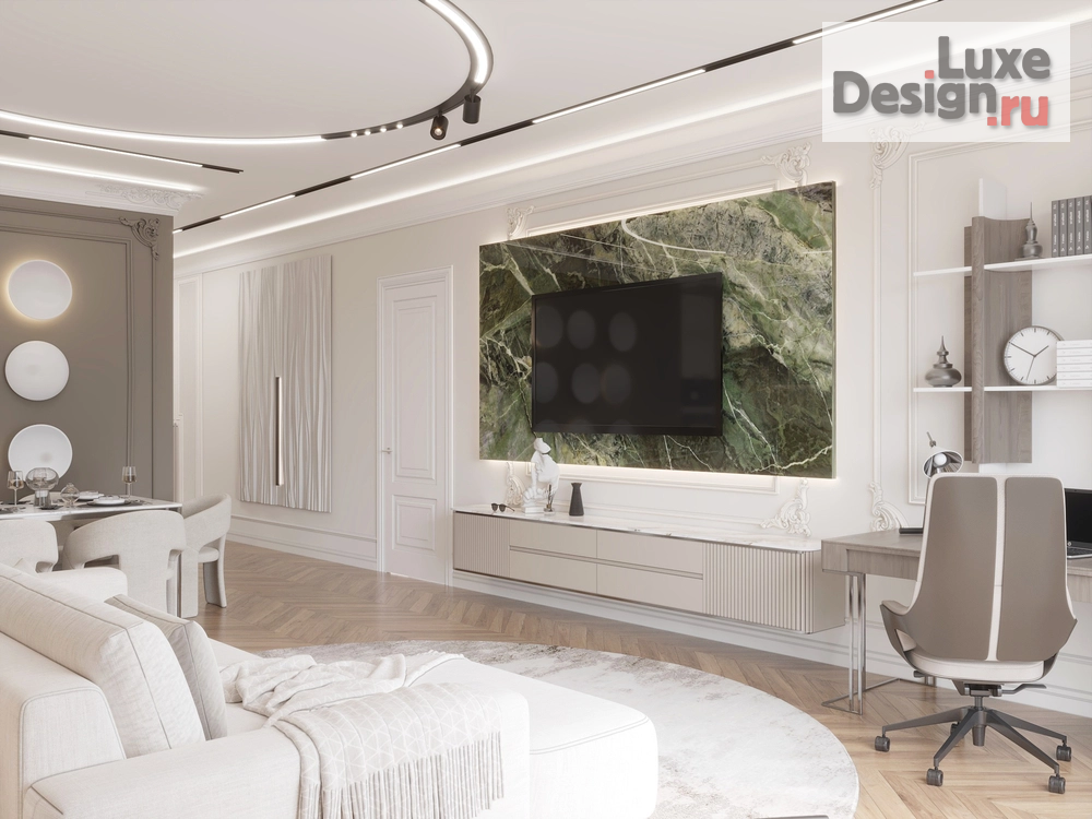 Дизайн интерьера гостиной "Квартира с панорамным видом" (фото 3)