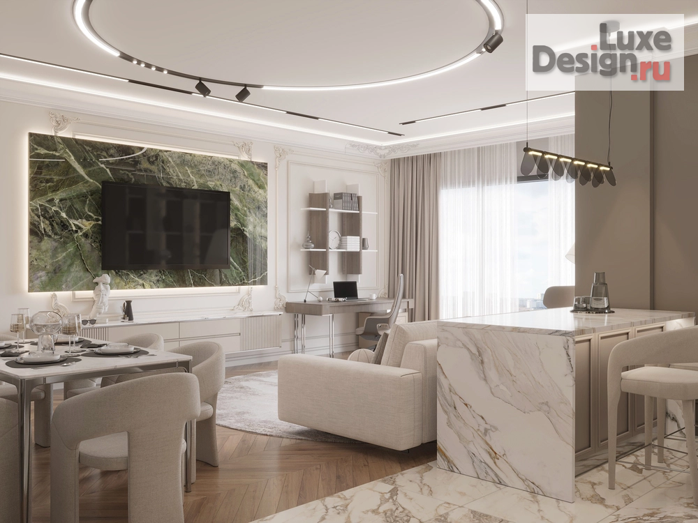 Дизайн интерьера гостиной "Квартира с панорамным видом" (фото 6)