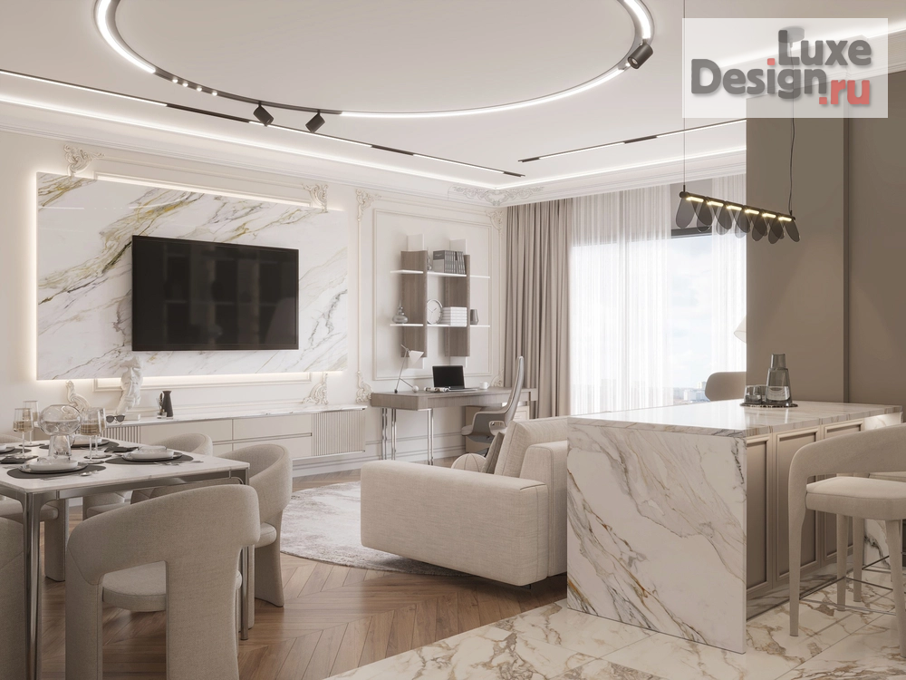 Дизайн интерьера гостиной "Квартира с панорамным видом" (фото 7)