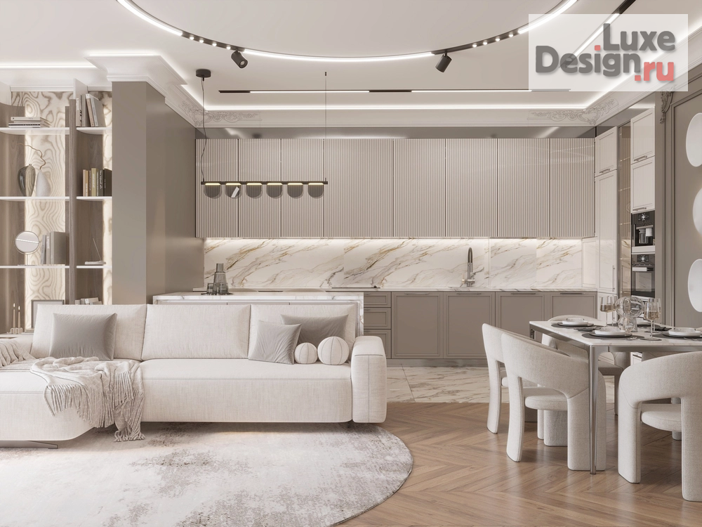 Дизайн интерьера гостиной "Квартира с панорамным видом" (фото 8)