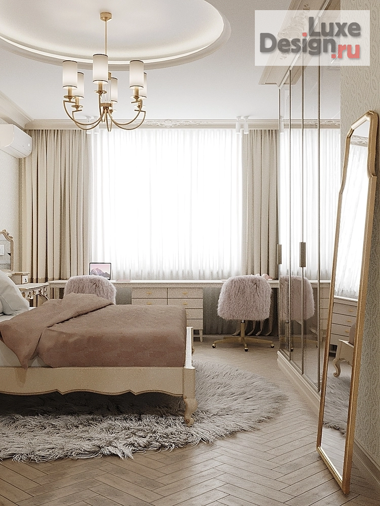 Дизайн интерьера трехкомнатной квартиры "Спальня для сестер в классическом стиле" (фото 4)