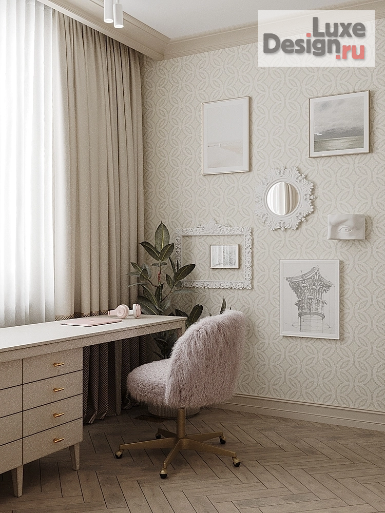 Дизайн интерьера трехкомнатной квартиры "Спальня для сестер в классическом стиле" (фото 8)