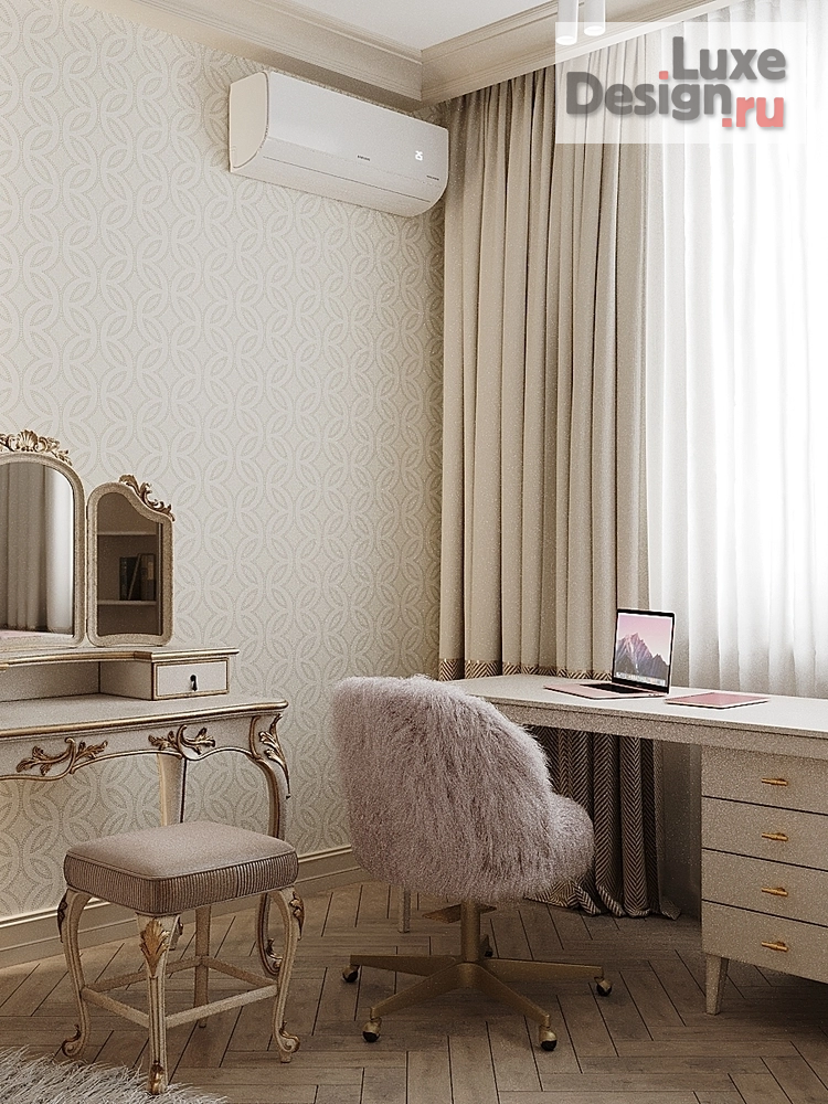 Дизайн интерьера трехкомнатной квартиры "Спальня для сестер в классическом стиле" (фото 9)