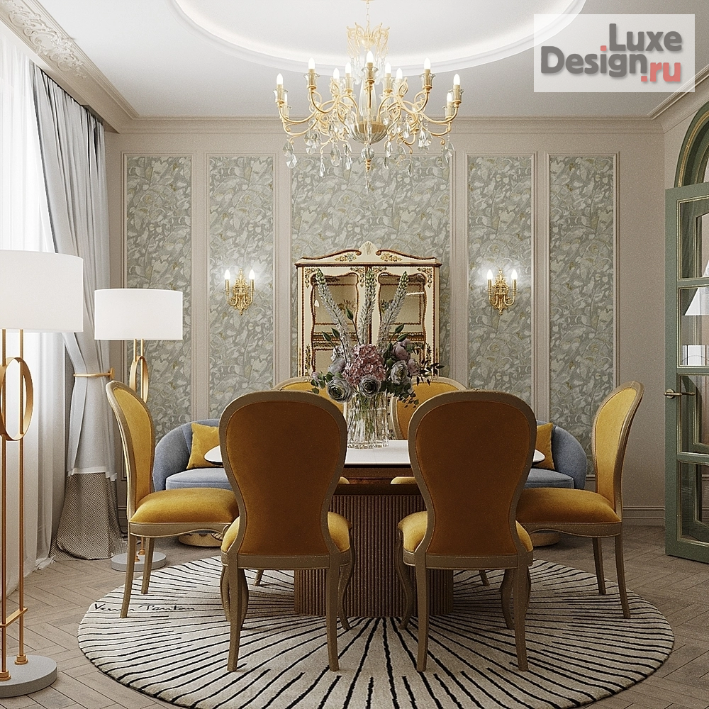 Дизайн интерьера трехкомнатной квартиры "Яркая классика" (фото 2)