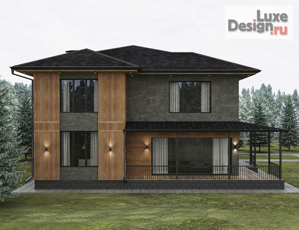 Частная архитектура "Дизайн фасада дома в МО" (фото 2) от дизайнера Кристина Филиппова Частная архитектура "Дизайн фасада дома в МО" (фото 2)