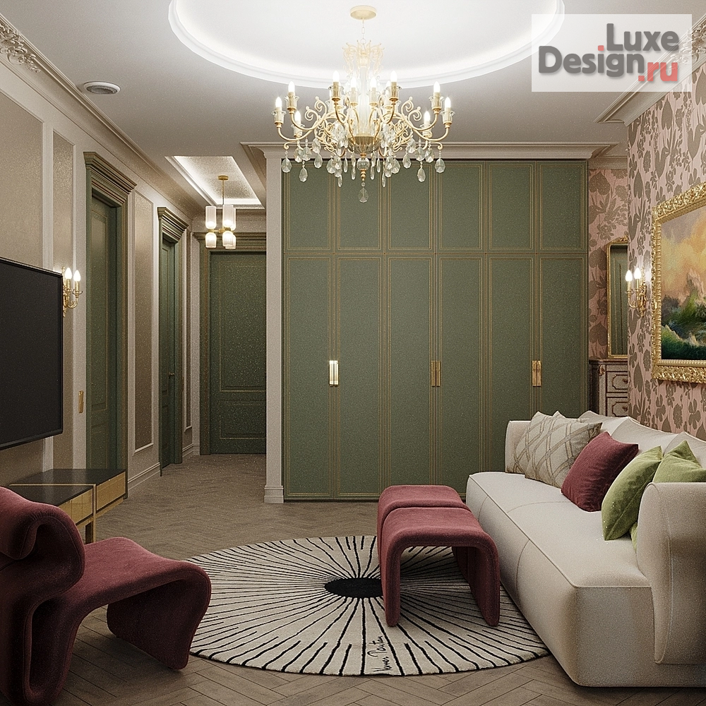 Дизайн интерьера трехкомнатной квартиры "Яркая классика" (фото 6)