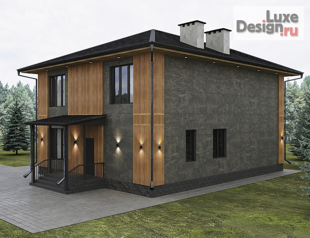 Частная архитектура "Дизайн фасада дома в МО" (фото 5) от дизайнера Кристина Филиппова Частная архитектура "Дизайн фасада дома в МО" (фото 5)