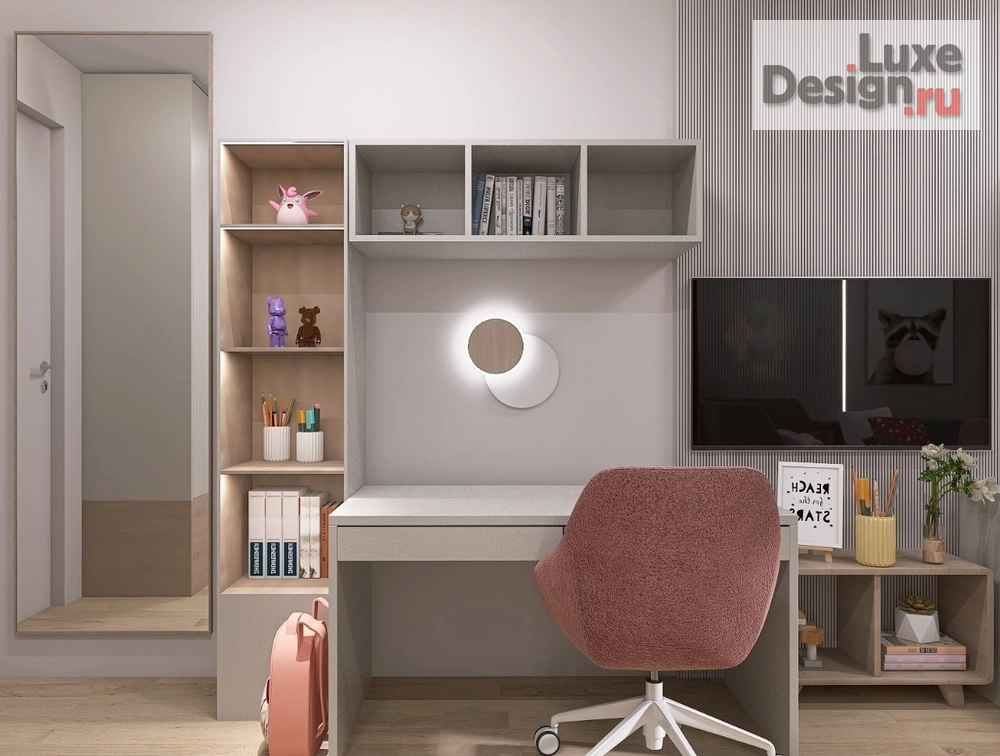 Дизайн интерьера детской "Нежная детская для 2 принцесс" (фото 5)