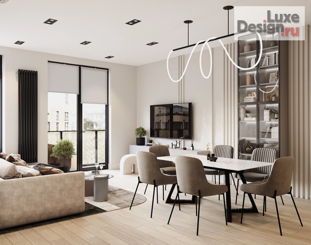 Дизайн интерьера трехкомнатной квартиры "Квартира ЖК "Московский 65"" (фото 4)