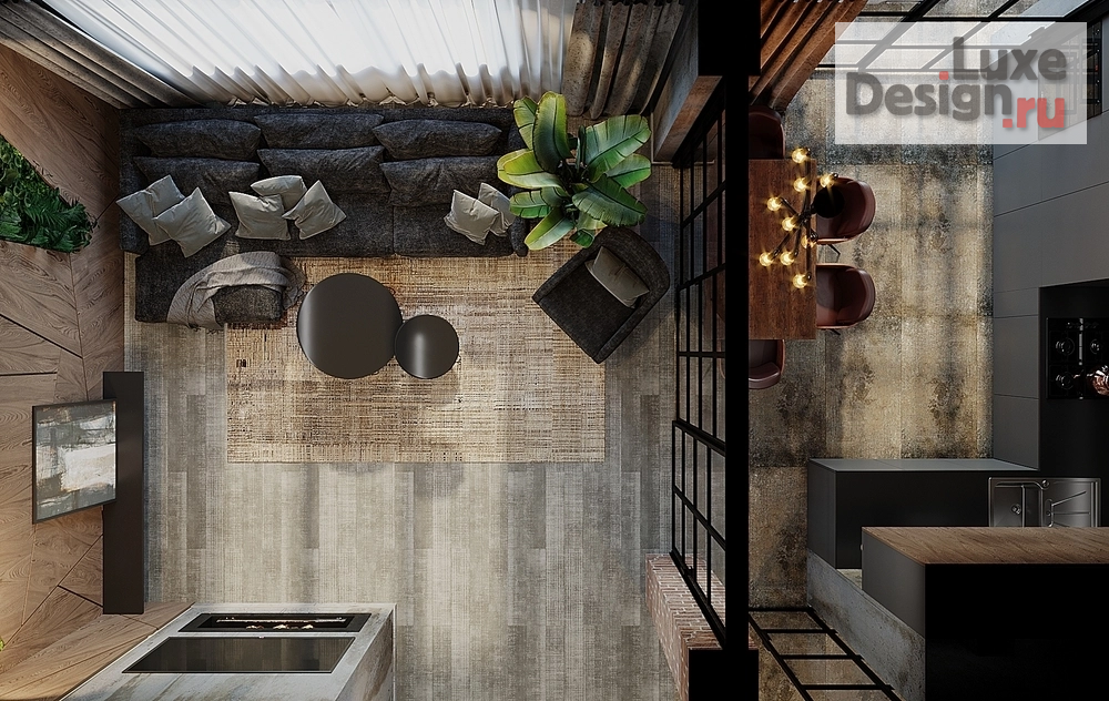 Дизайн интерьера двухкомнатной квартиры "Квартира с стиле Лофт. Калининград" (фото 3)