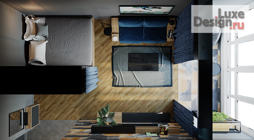 Дизайн интерьера однокомнатной квартиры "Однокомнатная квартира для парня из Калининграда" (фото 8) от дизайнера Зелёв Дмитрий Евгеньевич Дизайн интерьера однокомнатной квартиры "Однокомнатная квартира для парня из Калининграда" (фото 8)