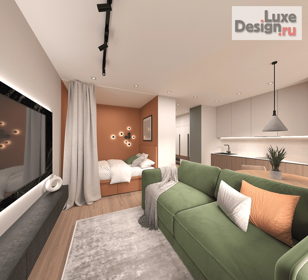 Дизайн интерьера квартиры студии "ЖК Норвежский" (фото 2)