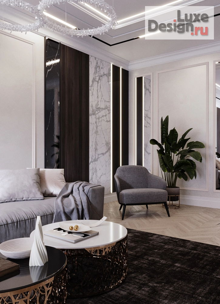 Дизайн интерьера четырехкомнатной квартиры "Современная классика 170 кв. Москва ЖК RiverSky" (фото 13)