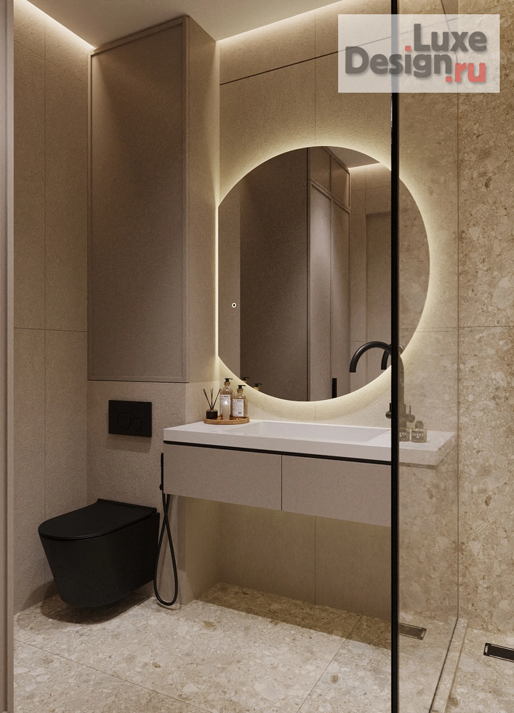 Дизайн интерьера двухкомнатной квартиры "Квартира в бежевых тонах для девушки" (фото 5)