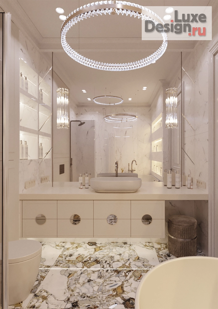 Дизайн интерьера четырехкомнатной квартиры "Современная классика 170 кв. Москва ЖК RiverSky" (фото 43)