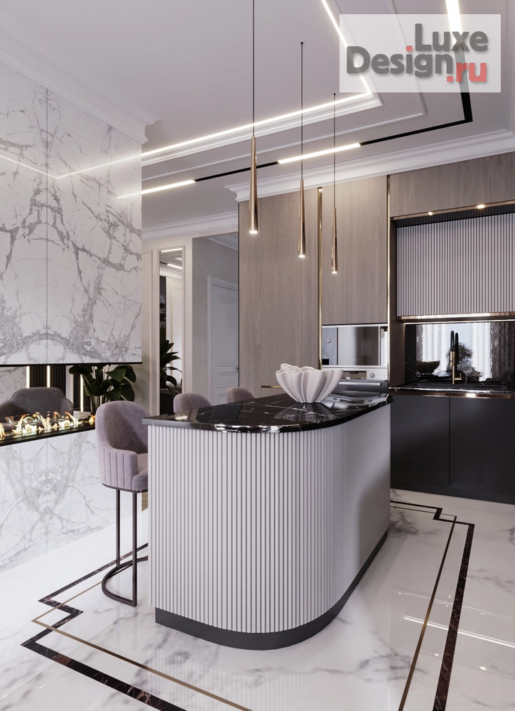 Дизайн интерьера четырехкомнатной квартиры "Современная классика 170 кв. Москва ЖК RiverSky" (фото 7)