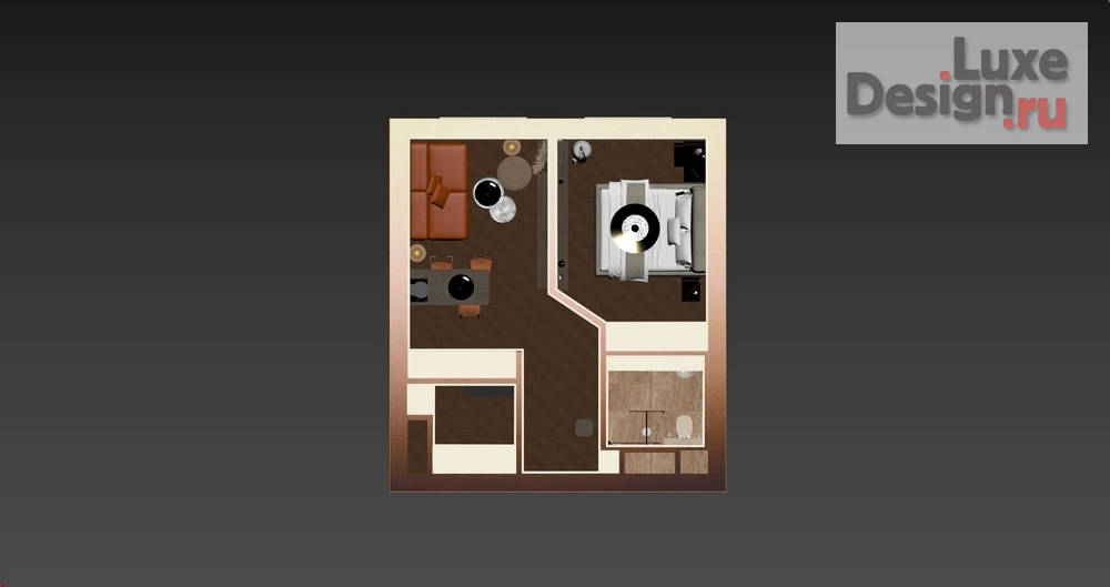 Дизайн интерьера однокомнатной квартиры "В японском стиле" (фото 11)