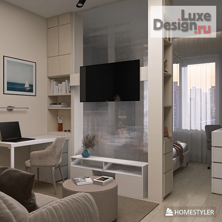 Дизайн интерьера двухкомнатной квартиры "Эскизный проект двухкомнатной квартиры" (фото 1)