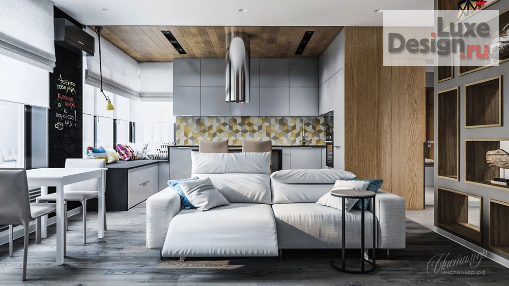 Дизайн интерьера двухкомнатной квартиры "Проект стильного интерьера квартиры 65 кв.м в ЖК «Маяковский» " (фото 1)