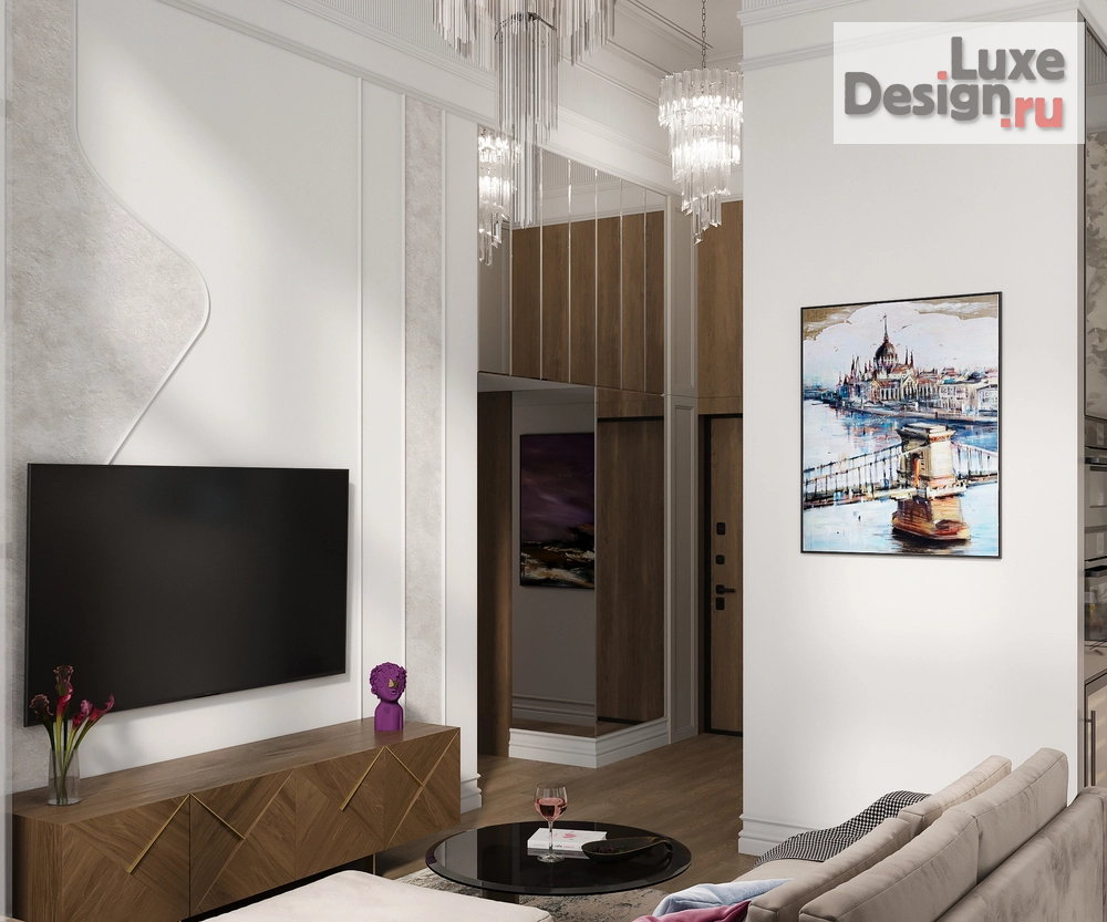 Дизайн интерьера пентхауса "Дизайн двухуровневого пентхауса в ЖК "Now"" (фото 3)